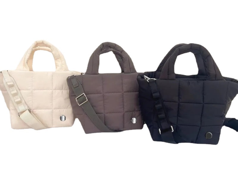 

LL Quilted Puff sport Tote Bag Women Space Down Feather Padded Space Cotton winter warm bucket Crossbody Shoulder Bags
