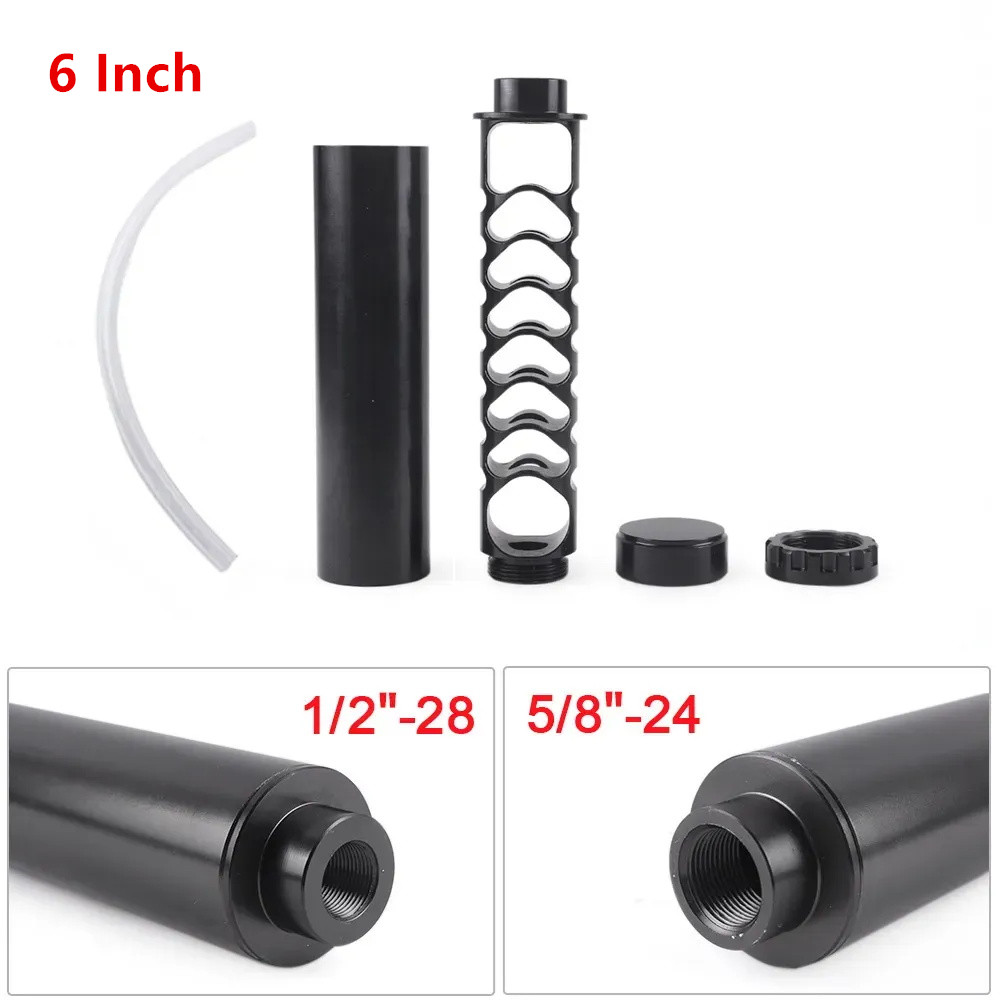 

1/2-28 5/8-24 Car Fuel Filter Black Aluminum Solvent Trap 6inch for NAPA 4003 for WIX 24003