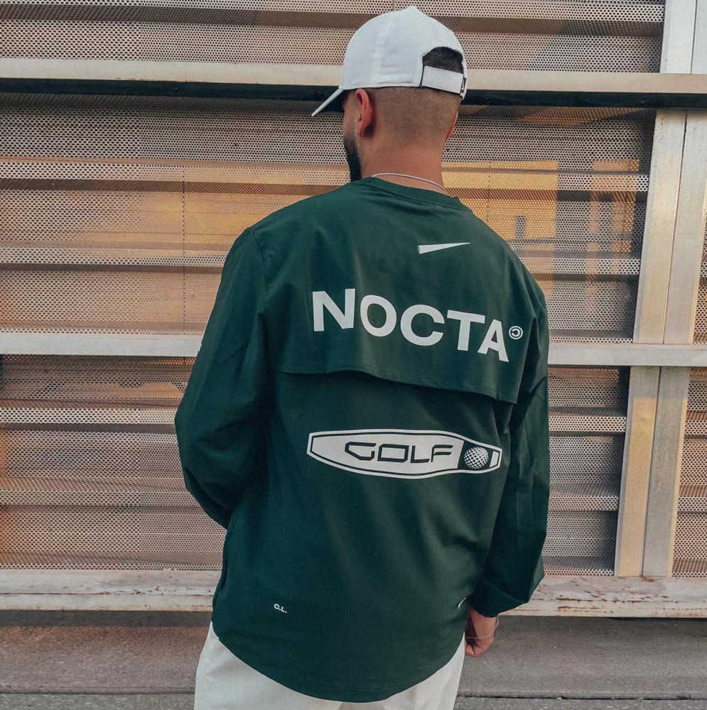 

2023 Men' Hoodies US version nocta Golf co branded draw breathable quick drying leisure sports T-shirt long sleeve round neck summer High quality32ess, Milky white