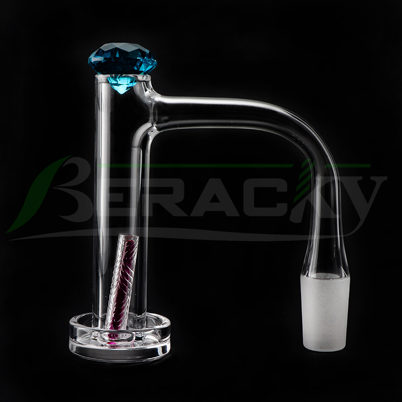 

Beracky Fully Welded Smoking Control Tower Quartz Banger With Glass Diamond Cap Ruby Quartz Pillars Beveled Edge Seamless Weld Quartz Nails For Glass Bongs Dab Rigs
