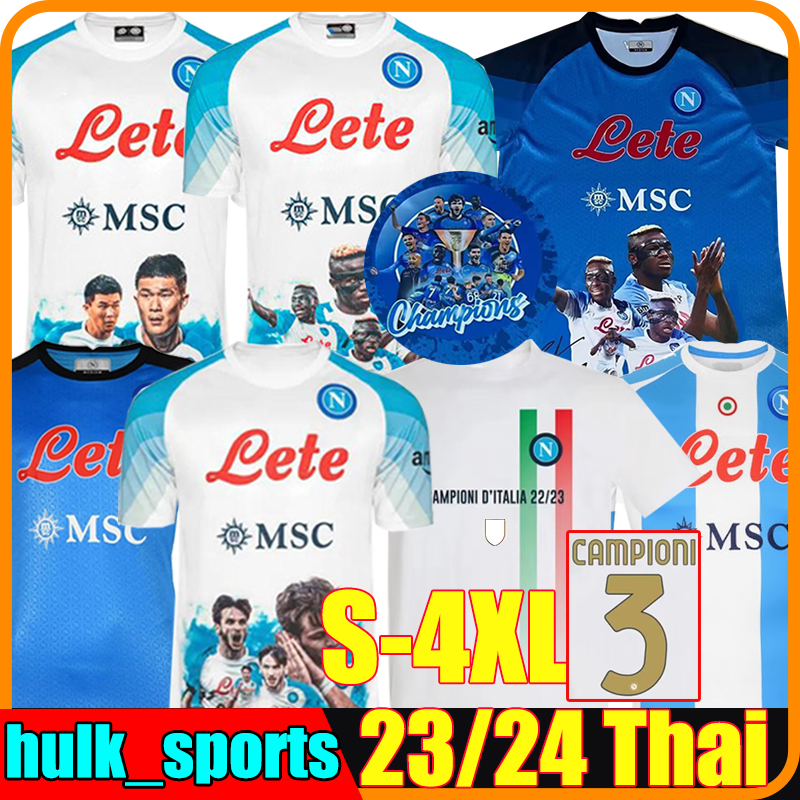 

4XL 22/23/24 SSC Napoli soccer jerseys 2023 Face Game Campioni Maglia Naples KVARATSKHELIA ZIELINSKIMIN MINJAE OLIVERA OSIMHEN LOZAN Men Kids Kit football shirts, 23-24 white