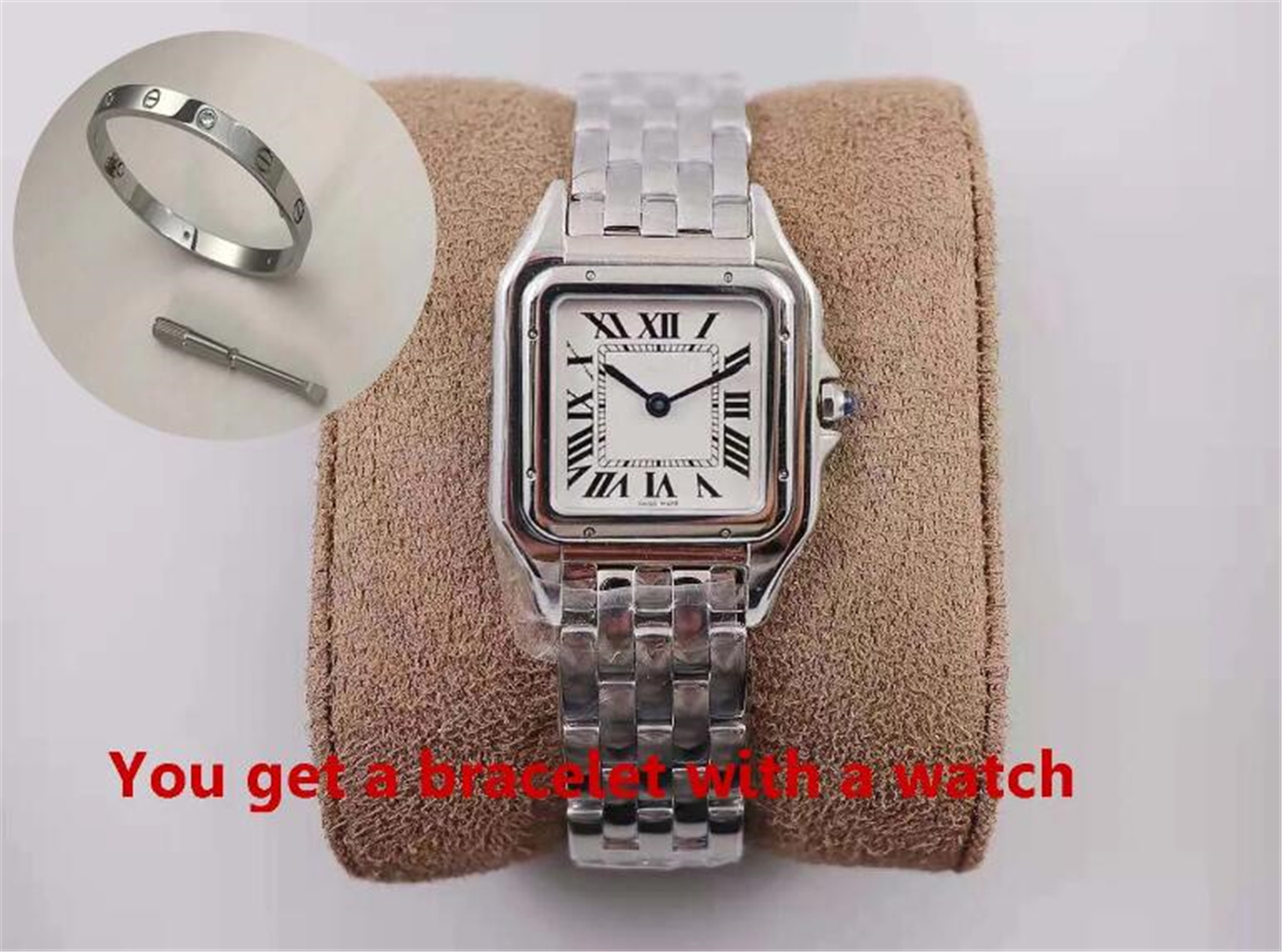 

Top Grade Wristwatches New Fashion Woman Square Gold Watch Casual Lady Quartz Panthere de G Factory Watches 316L Stainless Steel Band Montres Reloj Gift Bracelet, Only original box