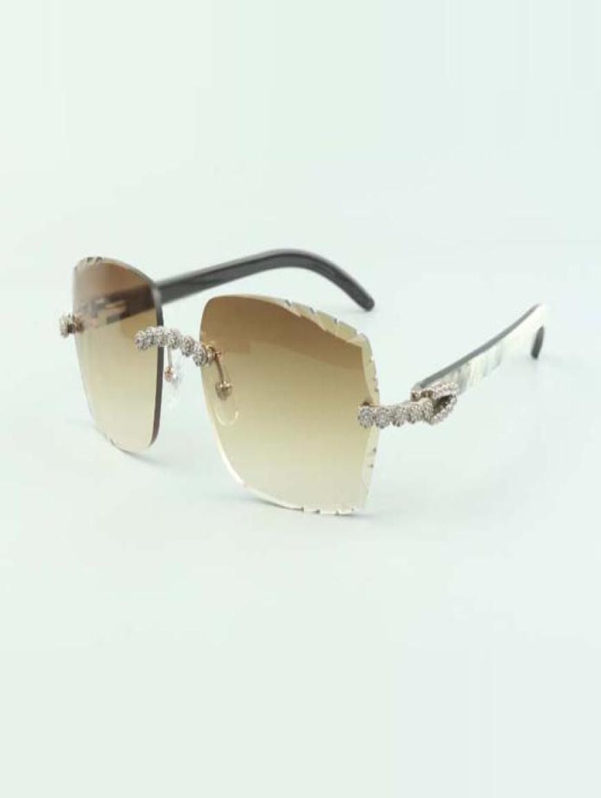 

2022 Bouquet Diamond Buffs Sunglasses 3524014 with Natural mixed buffalo horn glasses and cut Lens 30 Thickness9366741