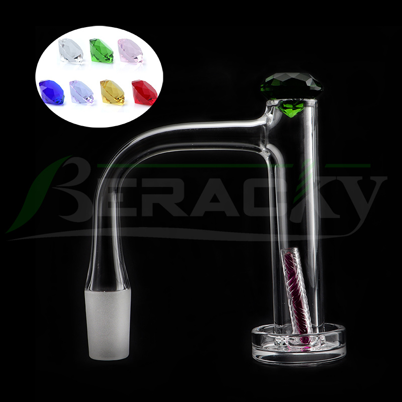 

Beracky Full Weld Smoking Control Tower Quartz Banger With Glass Diamond Cap Ruby Quartz Pillars Beveled Edge Seamless Welded Quartz Nails For Glass Bongs Dab Rigs