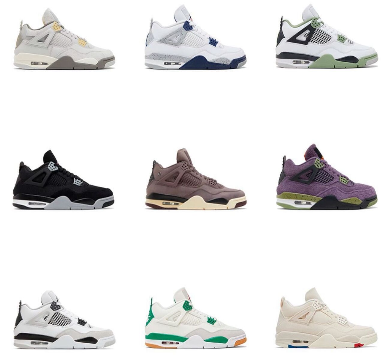 

Authentic 4 Pine Green Shoes 4s Sail Military Black Cat Bred University Blue Photon Dust Seafoam Cool Grey A Ma Maniere Infrared Thunder Oreo Men Basketball Sneakers, 45
