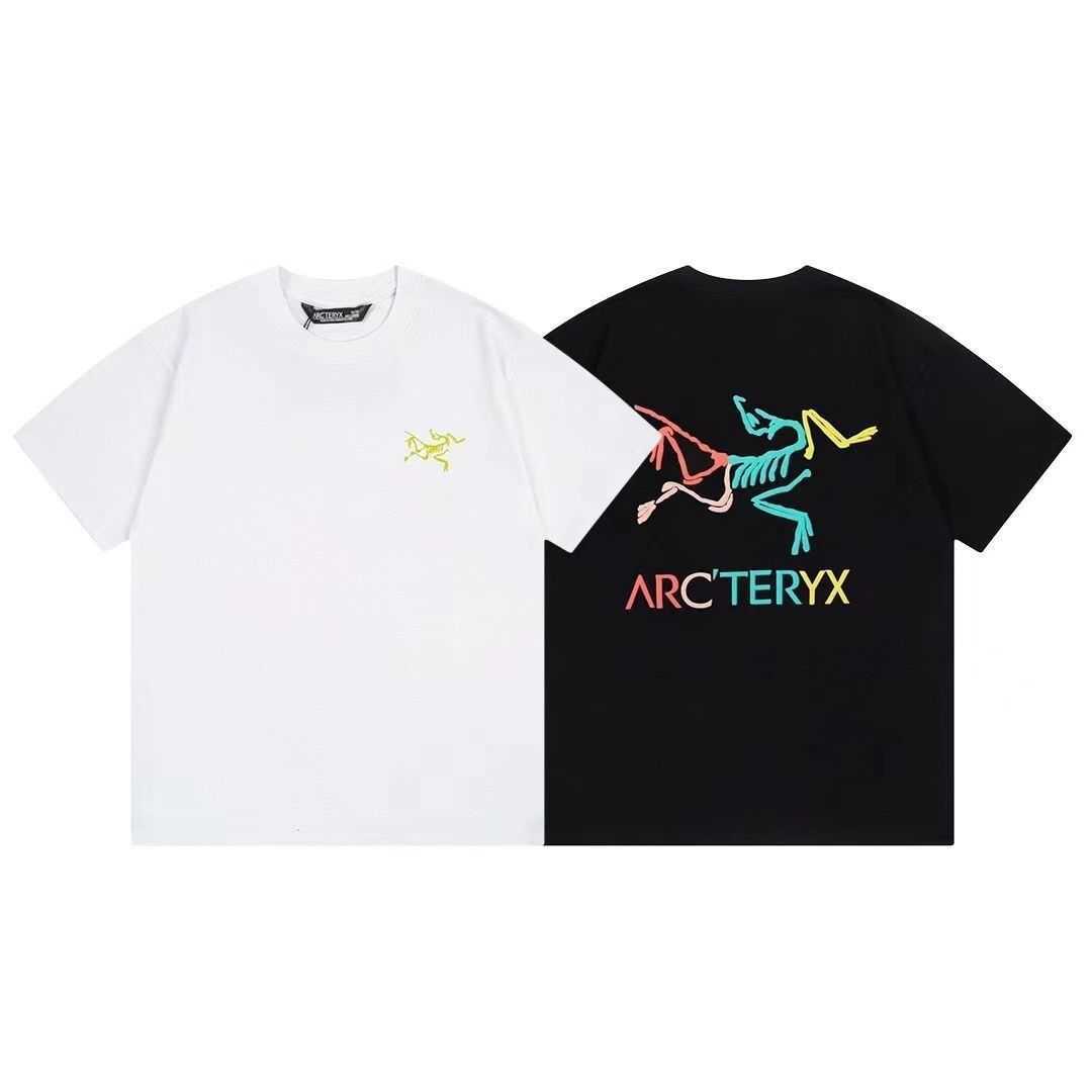 

Designer Fashion Clothing ARC TERYXES Tees Tshirt High quality round neck men womens couples casual sports trend fashion versatile short sleeved Tshirt 3D threedim, Black