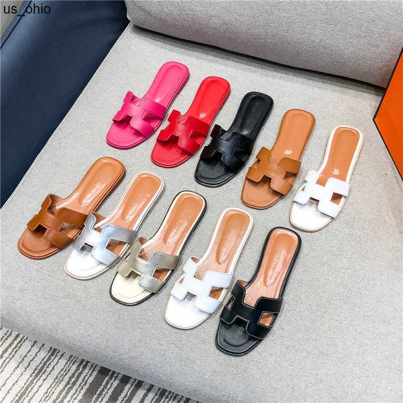 

Slippers ORAN SANDAL 2023 Designer Oran Slippers Luxury Women's Flat Sandals Beach Summer Leather EGERIE CHYPRE J230520, #12