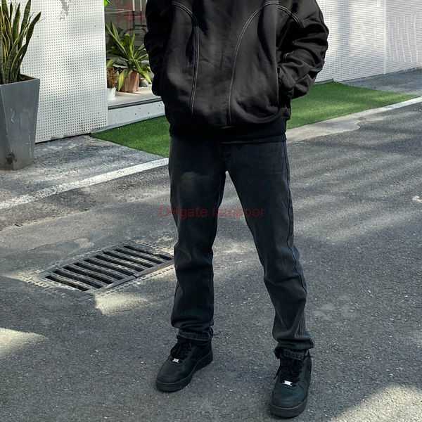 

Fashion Designer Clothing Galleries Denim Pants Galleryes Depts Loose Straight Casual Pants Washed Black Gray High Street Vibe Jeans Men Rock Hip Hop Straight