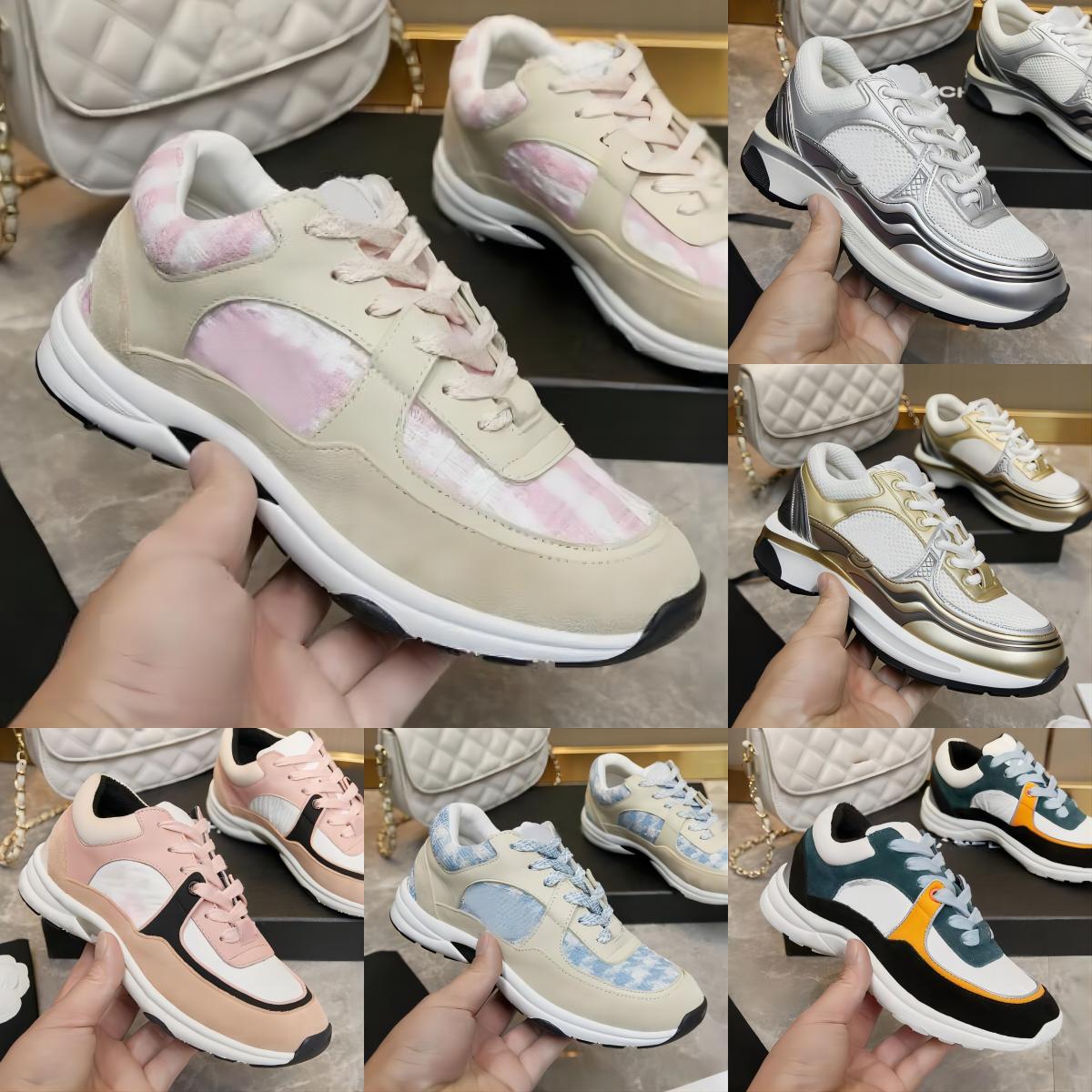 

2023 Designer Calfskin Shoes Reflective Sneakers Vintage Suede Leather Trainers Fashion Stylist Shoes Leisure Shoe Platform Lace-up Print Sneaker with box, Color 38