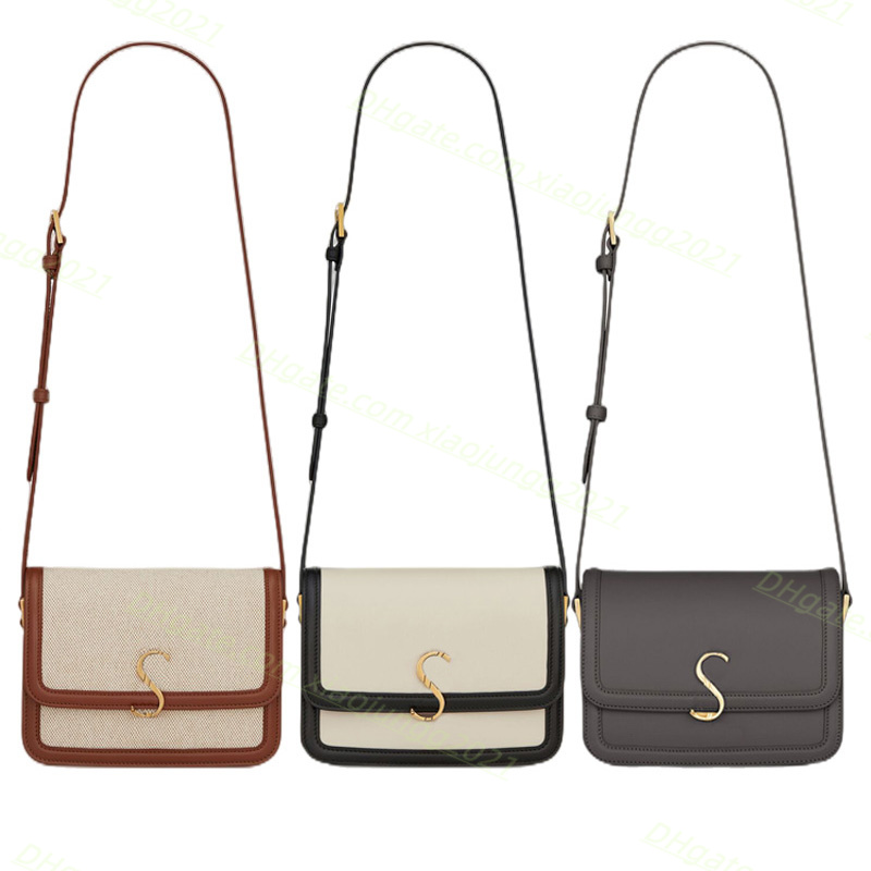 

Luxury women's designer SOLFERINO leather shoulder bags handbag original multi-functional wallet cultch bags crossbody bag Top level canvas chain purses Totes, White size:19cm