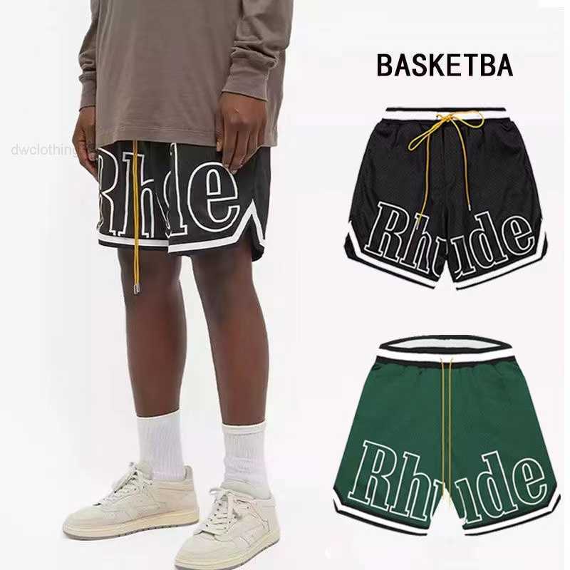 

Rhude Mens Mesh Shorts Fashion Men Women Casual Reflective Skateboard Hip Hop Beach Rhude Pocket High Quality White Border Short Asian Size