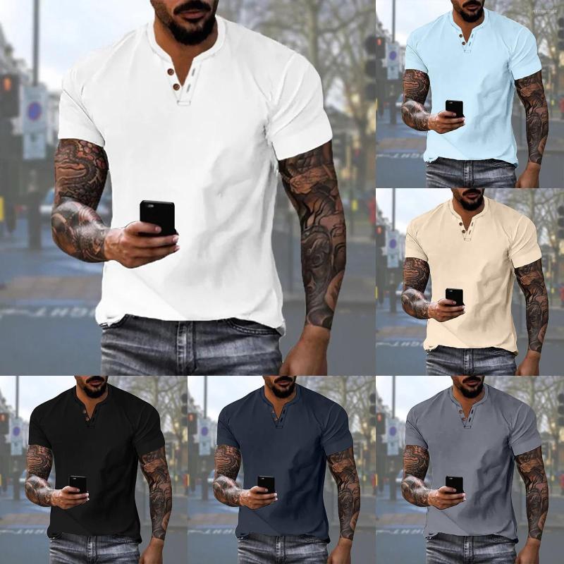 

Men's T Shirts Large Shirt Packs Men Summer Casual Blouse Cotton Linen Short Sleeve Turn Mens Active Tops, Dark blue