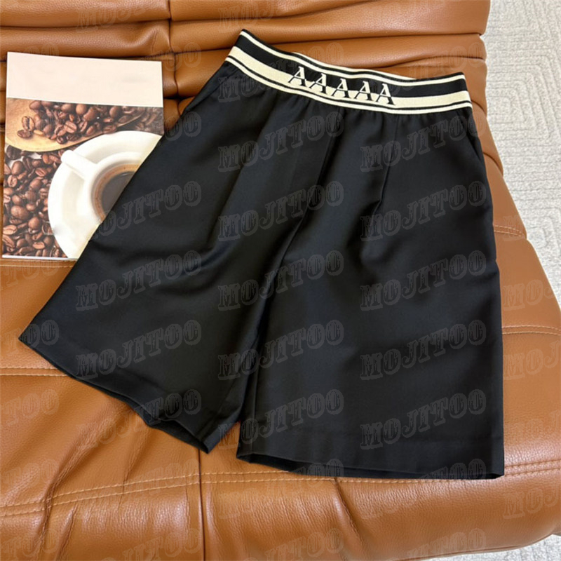 

Letter Webbing Short Pants For Women Black Casual Loose Pant Fashion Girl High Waist Shorts