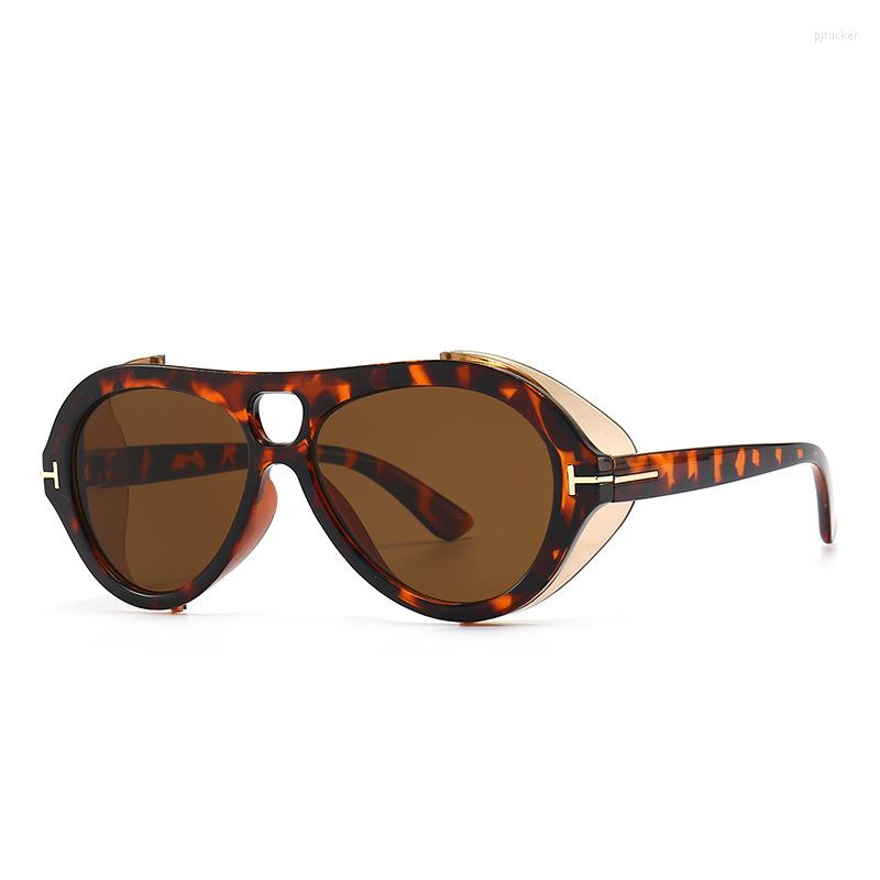 

Sunglasses Fashion Cool NEUGHMAN Navigator Style SteamPunk Men Women 2023 Punk Side Shield Brand Design Round Sun Glasses Uv400