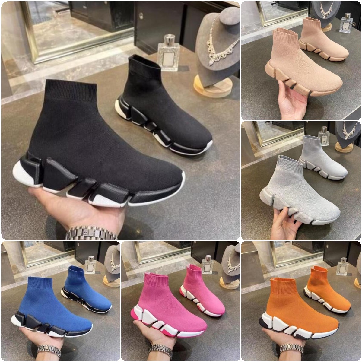 

Speed 2.0 Sneaker Designer knit Sneaker Woman Men Fashion Sexy knitting Sneaker Elastic Sock Boots Male Sports Shoes Size 35-45, Color7