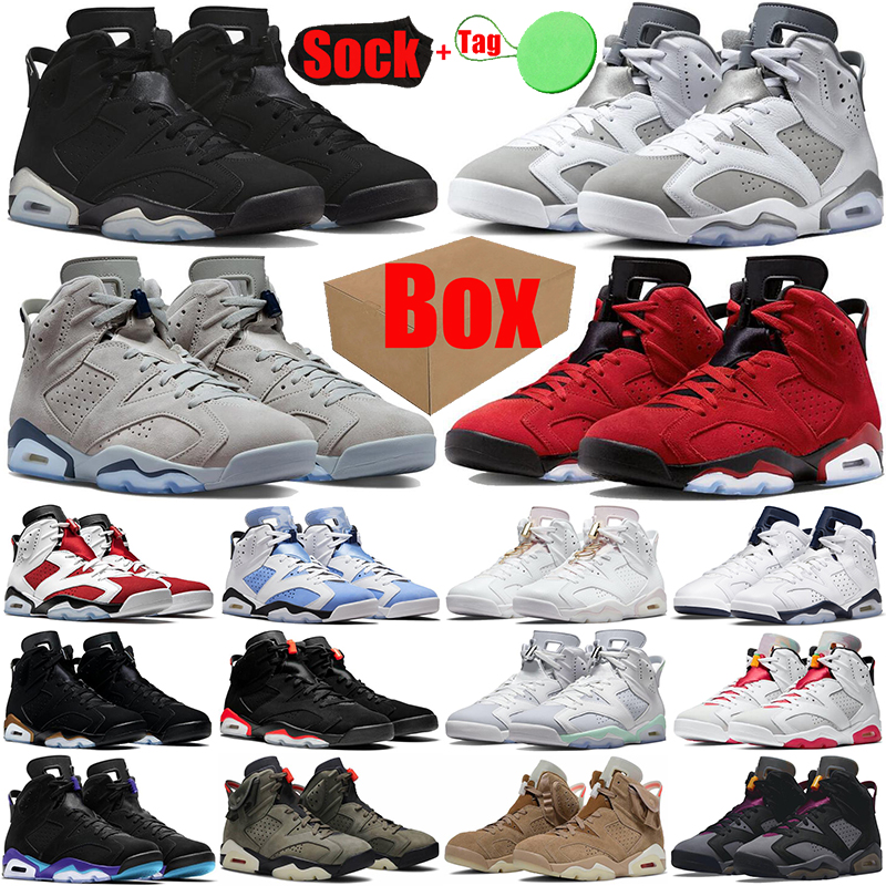 

With box Toro Bravo 6s basketball shoes men 6 Cool Grey UNC chrome Metallic Silver Carmine Georgetown Bordeaux Midnight Navy Infrared Aqua sneakers mens trainers, #3 vibrant orange impala