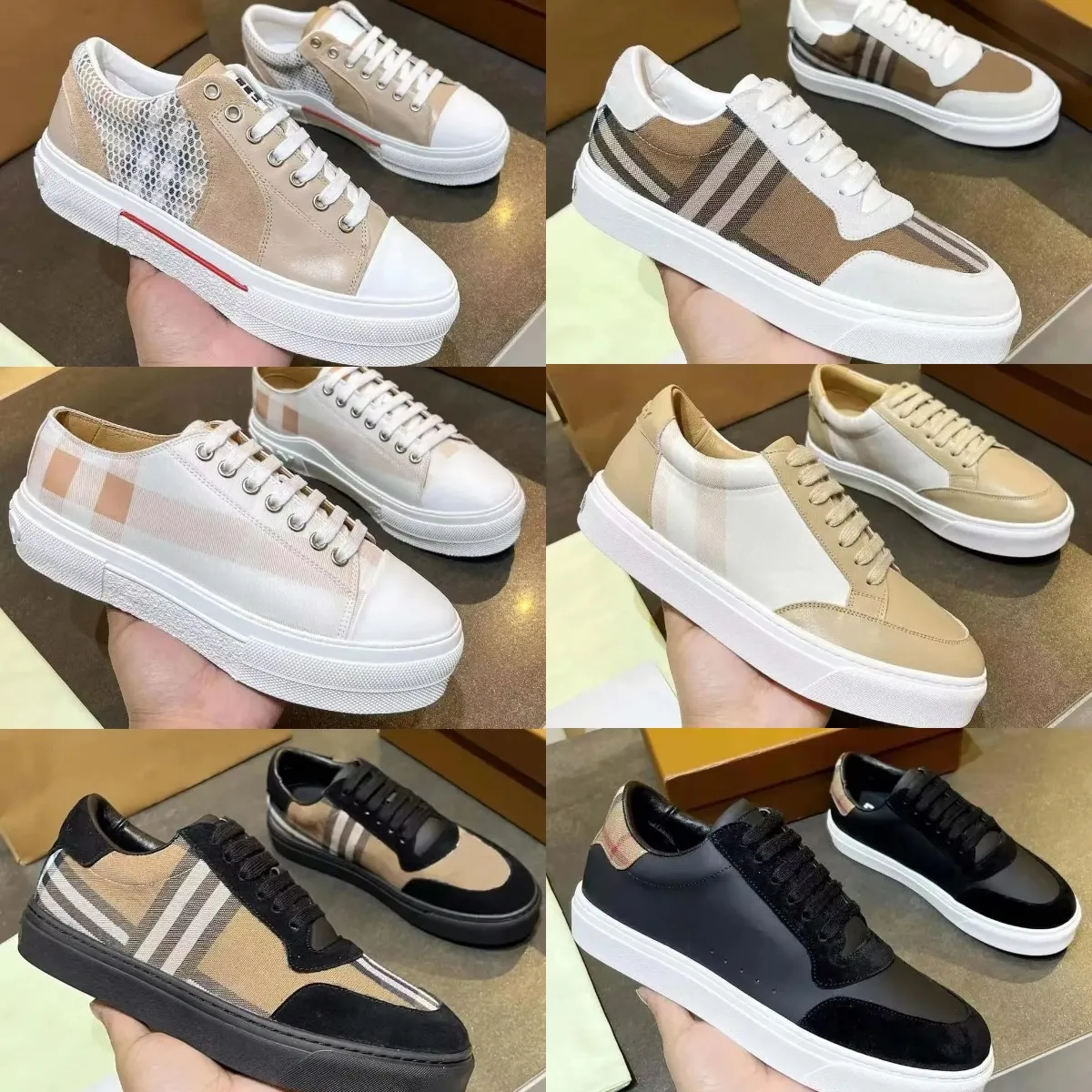 

Designer Shoe Women Sneaker Men Trainers Vintage Striped Trainer Fabric Cotton Canvas Shoes Black White Denim Check Rubber Sneaker