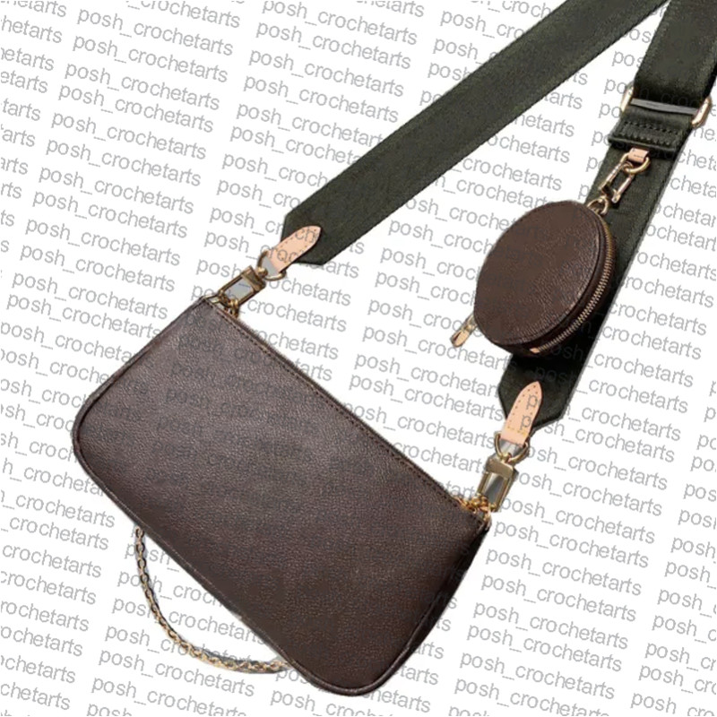 

Fashion Style Cross body Style Bags with Gold Chain and Shoulder Strap multi Pochette for Women's Handbag Purses, In green strap
