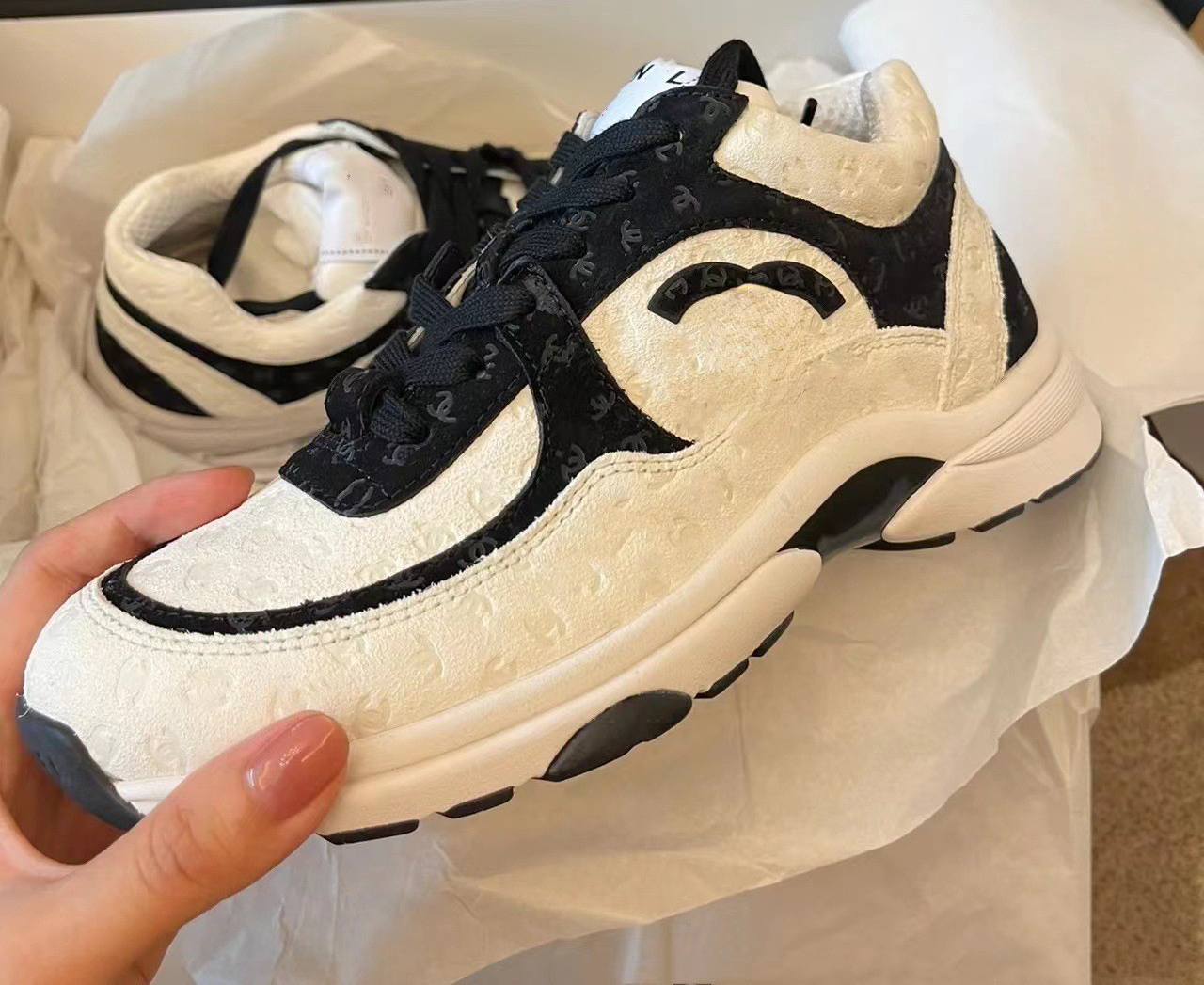 

High Version Small Incense Wind Panda Shoes Female New Autumn Thick Sole Dark Grain Black and White Increase Leisure Sports Daddy Shoes Female, Aspic