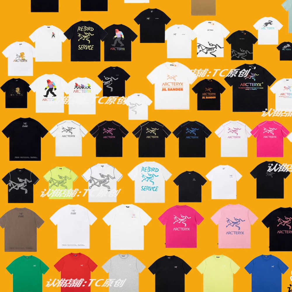 

Designer Fashion Clothing ARC TERYXES Tees Tshirt Archaeopteryx Element 2023 Summer New Short Sleeve Tshirt Trendy Loose Size Fashion Brand Mens Womens Printed Emb, Large pattern fluorescent green