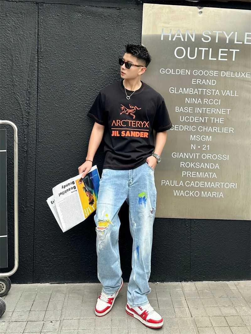 

Designer Fashion Clothing ARC TERYXES Tees Tshirt Poison Tide Brand Super Fire Archaeopteryx Adhesive Printing Skeleton Trend Mens Loose Short Sleeve Tshirt Summe, Black