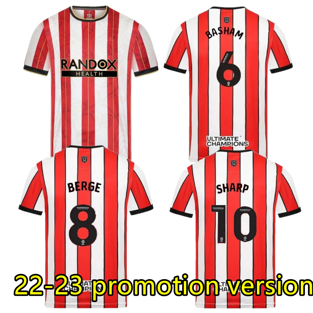 

ShEffIElD Promotion version Soccer Jerseys 22/23 NDIAYE BERGE Home shirts 2023 2024 Football Shirt BREWSTER McBURNIE McATEE