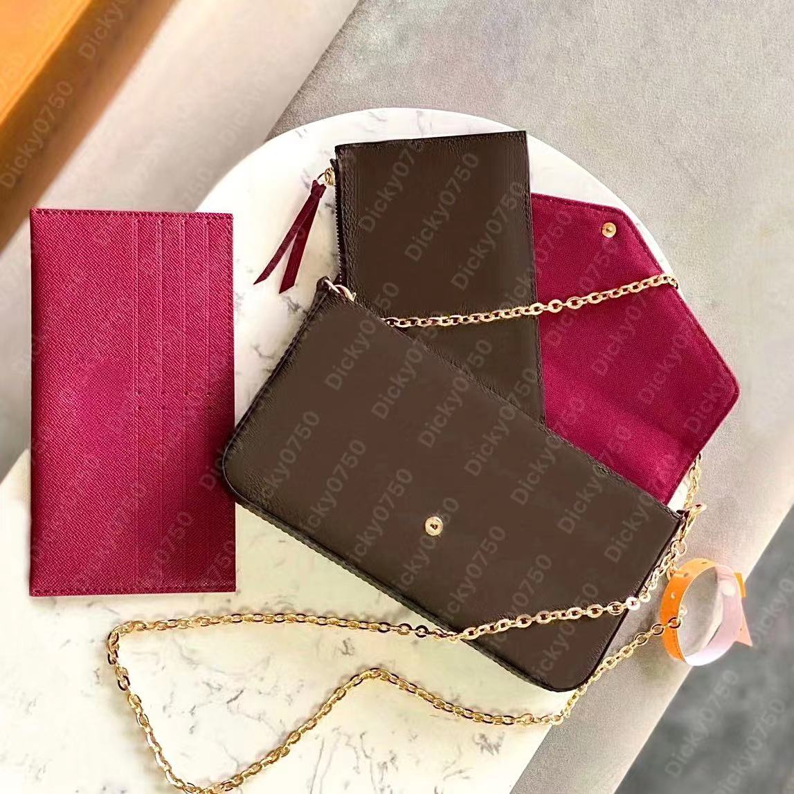 

Designer purse felicie women bag wallet on chain handbag portefeuille embossed woc messenger Bag dicky0750 sling bag envelope black shoulder Bag sac de luxe tasche