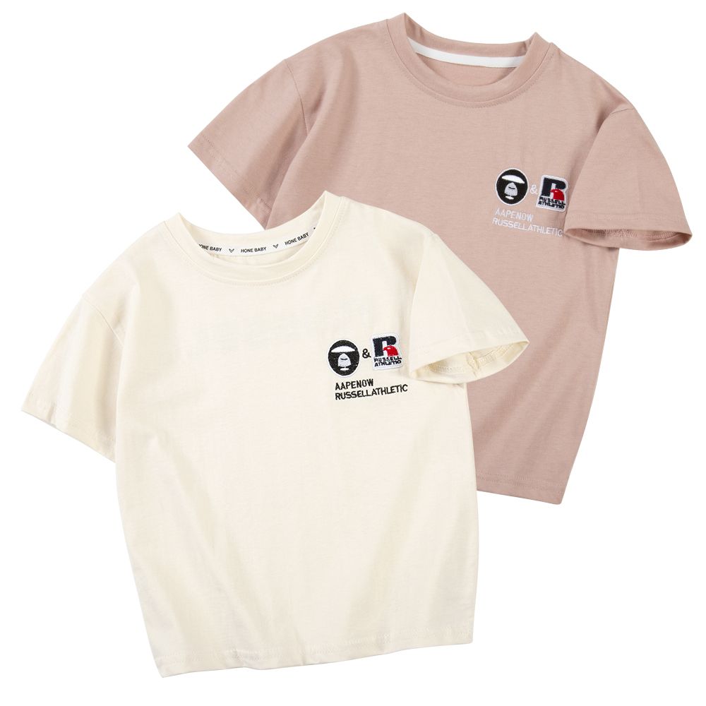

Children's Clothing Summer New Product T-shirt Round Neck Short Sleeve Japanese Style Solid Color Casual Male Baby Thin Breathable and Opaque Clothing, Beige