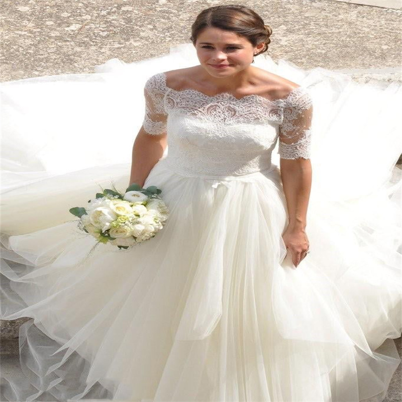 Fée Boho Robe De Mariée 2023 Avec Manches Courtes Une Ligne Tulle Pays Jardin Robes De Mariée Femmes Élégantes Mariée Robe De Noiva robes de novi