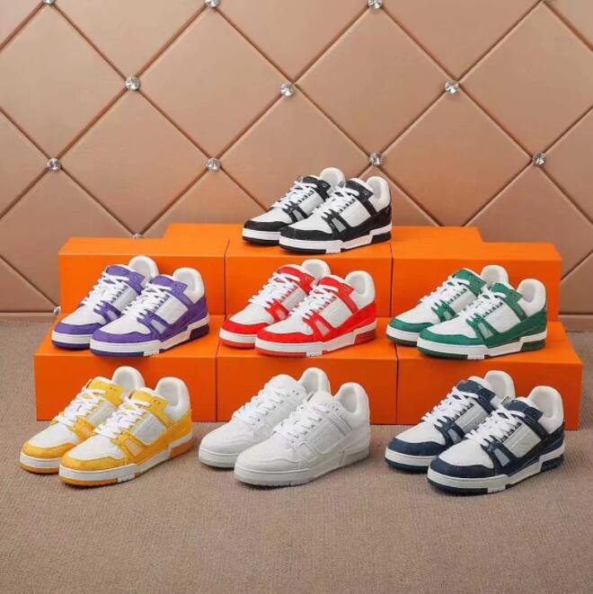 

Men Shoes Designer Sneakers Casual Shoes Vintage Platform Trainers Denim Monograms Shoes Rubber Canvas Leather Sneaker, Color7