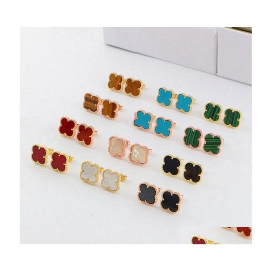 

Stud Designer Earrings Women Love Fourleaf Clover Fashion Luxury Wedding Cleef Earring Jewelry Drop Delivery Dhkva Dhjty