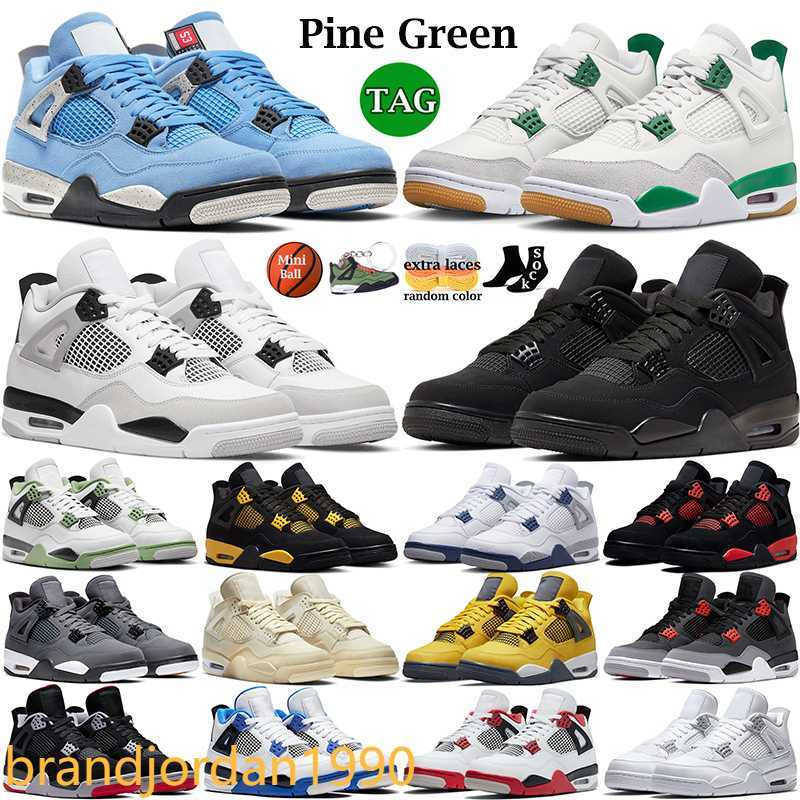 

4 basketball shoes for men women 4s Pine Green Military Black Cat Sail Red Thunder White Oreo Cool Grey Blue University Seafoam mens sports sneakers, 16