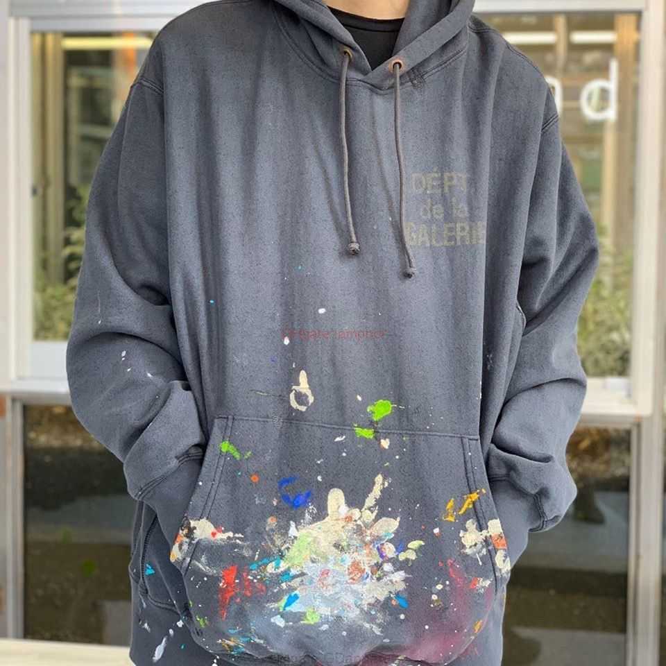 

Designer Clothing Galleries Mens Sweatshirts Galleryes Depts Hoodie Graffiti Splash Paint Wash High Street Fog Loose Hoodie Mens Womens Fashion Luxury Casual Pull, Shipping fee