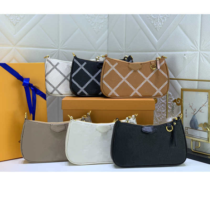 

Origina High Quality Monograms Embossed Easy Pouch On Strap Bag Handbag Women Messenger Handbags Water Ripples Tote Pochette Chain Shoulder Crossbody Bags Wallets