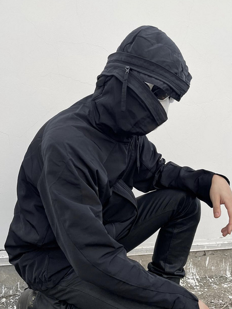 Fashion Brand PAF4.0 Men Jackets Techwear Windbreaker Splice Deconstructed Irregular Zipper Jacket Waffle Casual Coat men outside jackets-image-866860270