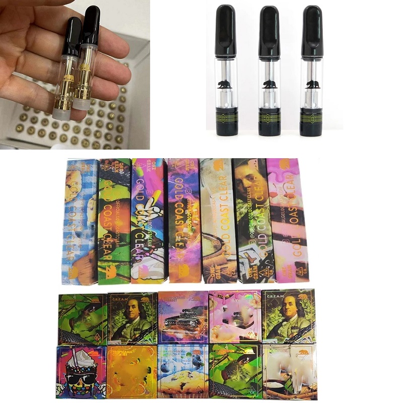 

Gold Coast Clear GCC Smokers Club Summer Editions Atomizers Vape Cartridges Packaging 0.8ml 1.0ml Ceramic Coil 510 Thread Carts Thick Oil cake ruby glo krt jeeter