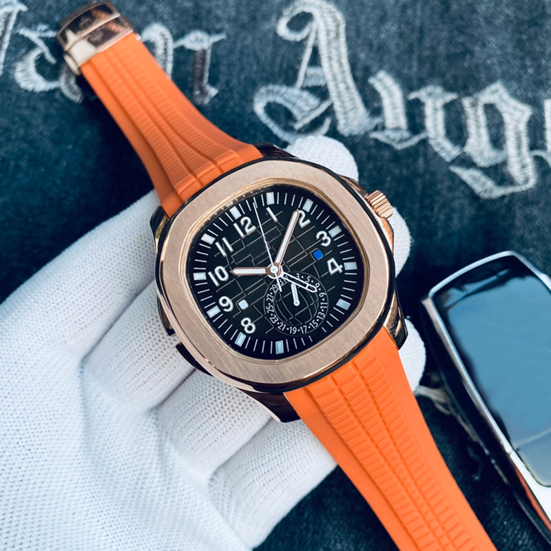 

Mens Watch Automatic Mechanical Movement Watches 40mm Designer Wristwatch Rubber Strap Montre De Luxe, Colour 6