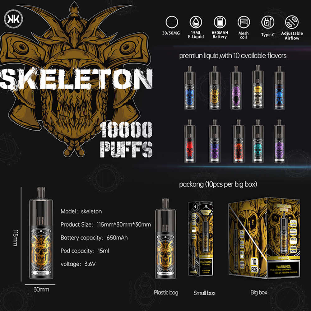 

Original vape kk 10000 Puff 10k Disposable vape E Cigarette mesh coil 850mah rechargeable airflow 17ml Prefilled 10000puffs vaper desechables