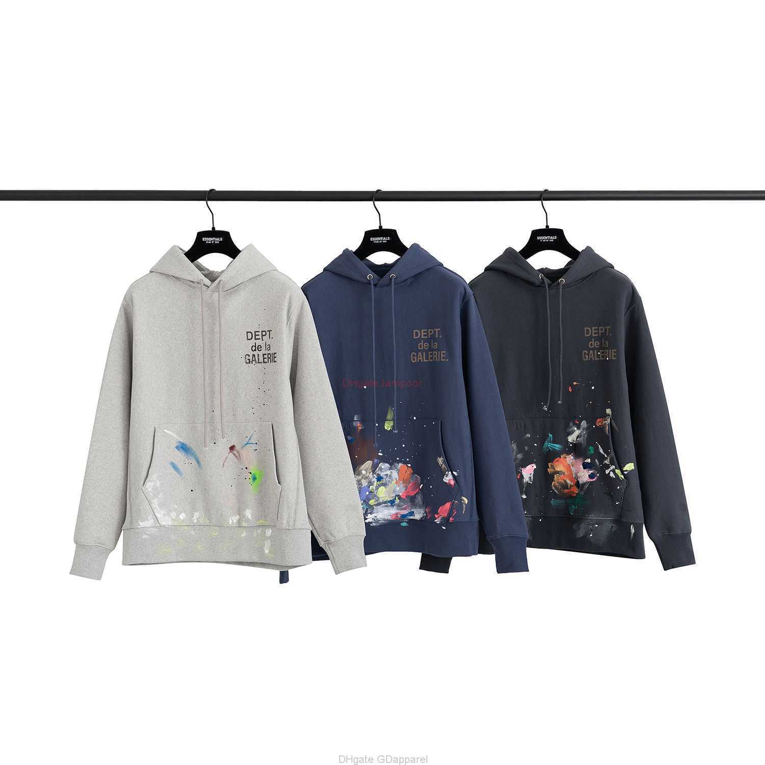 

Designer Clothing Galleries Hoodie Mens Sweatshirts Correct Version Galleryes Depts Hand Painted Splash Graffiti Old Loose High Street Hoodie Mens Sweater Rock Hi, Shipping fee