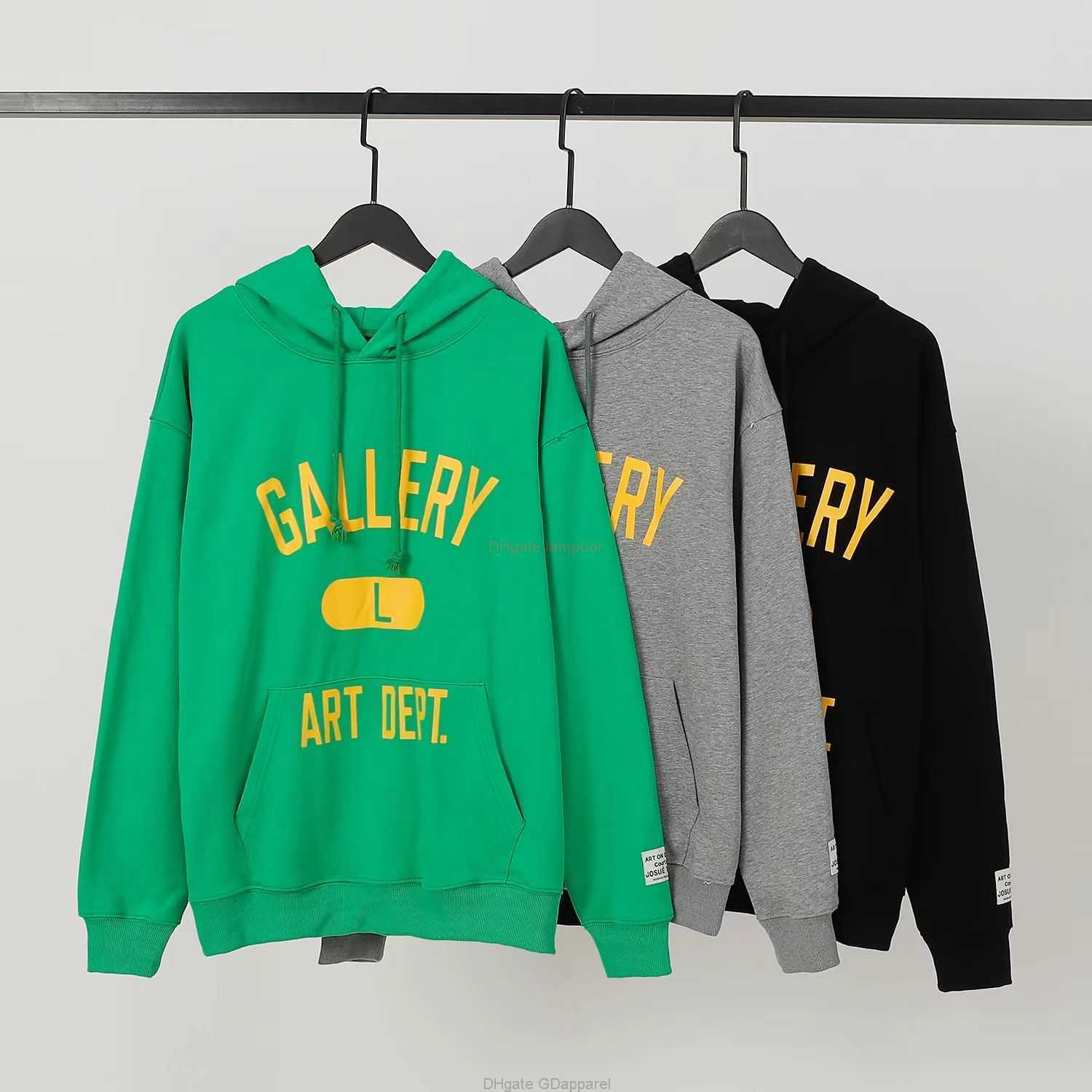 

Designer Clothing Galleries Hoodie Mens Sweatshirts Galleryes Depts Yellow Print Casual Loose Hooded Sweater Pure Cotton Terry Unisex Casual Streetwear Tops Pull, Shipping fee