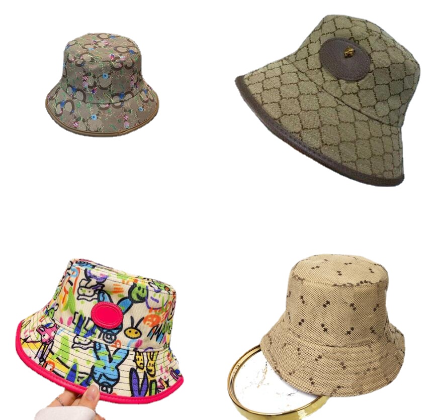 

24style Designer Bucket Hats Summer Men Women PU Leather Sun Hat Traveling Sun Protection Fold Caps Casquette Full Letter Breathable Sunbonnet, #1
