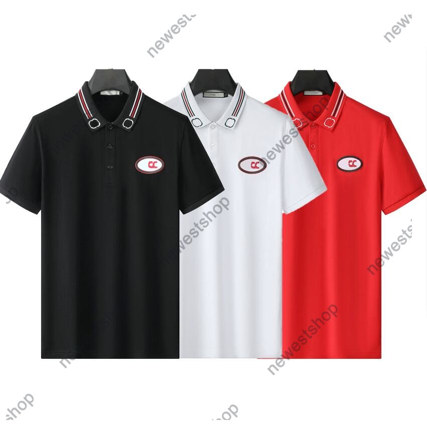 

2023 Summer Mens Plus Tees Polos Men designer t shirt womens embroidery letter print polo shirts women Collar stripe t-shirts Street Casual lapel Tshirts, White