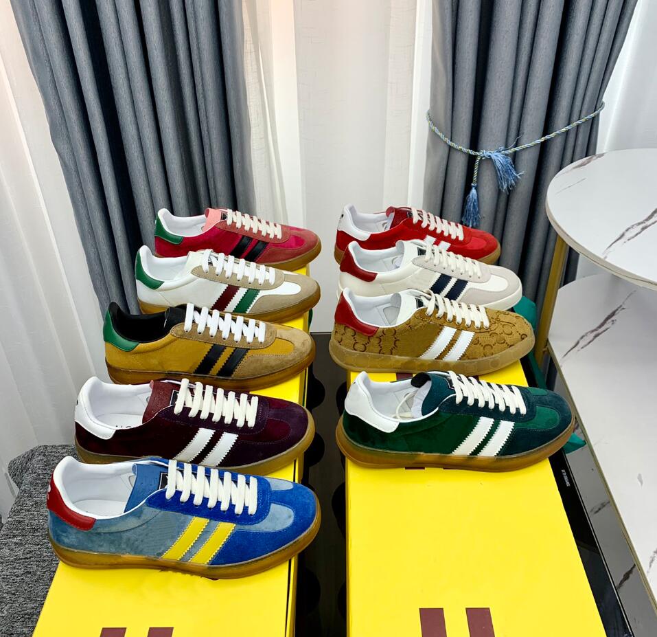 

2023 Designer Gazelles Sneaker casual shoes embroidery design women gazelle sneaker retro sneakers fluff upper rubber sole comfortable shoes size 35-46, Color23