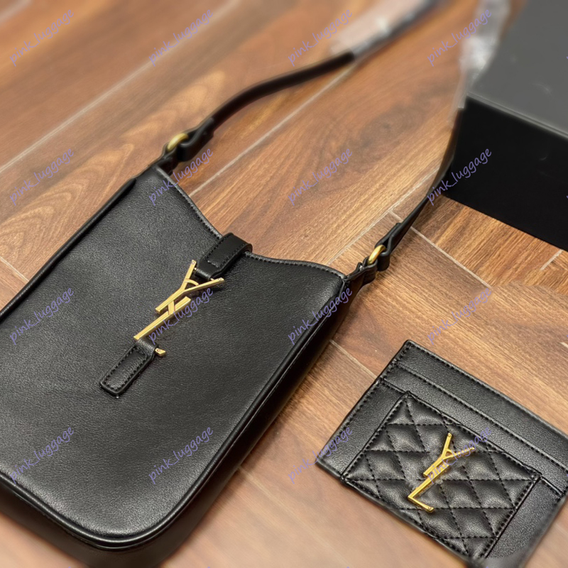 

Shoulder Bags Women Designer Phone Bag Womens With Card Wallet New Designers Crossbody Leather Purse Soild Gold Buckle D2305205F, Black
