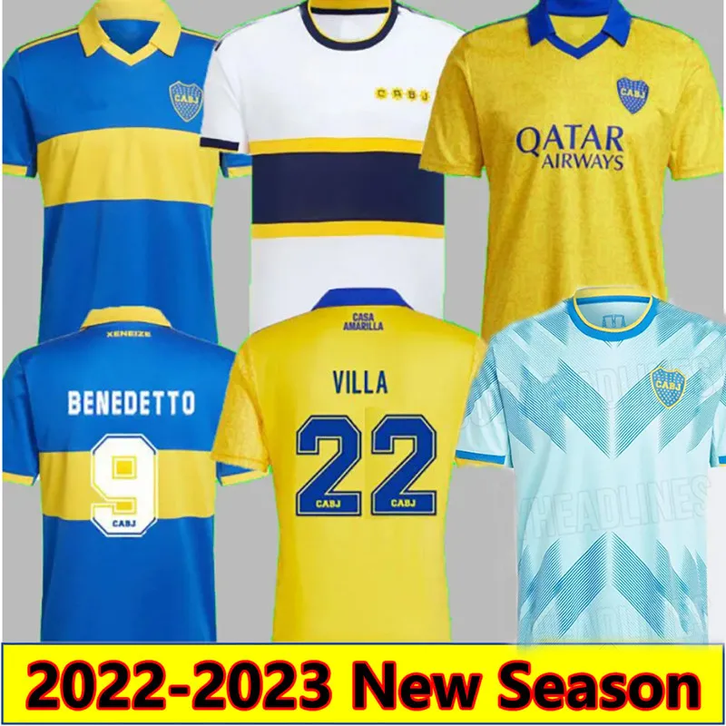 

23 24 Boca Juniors MEDINA VILLA Soccer Jerseys home away 3rd FERNANDEZ BENEDETTO ZEBALLOS MARADONA maillots ROMERO VARELA VAZQUEZ Football Shirts men kids Uniforms, Fans 22-23 home