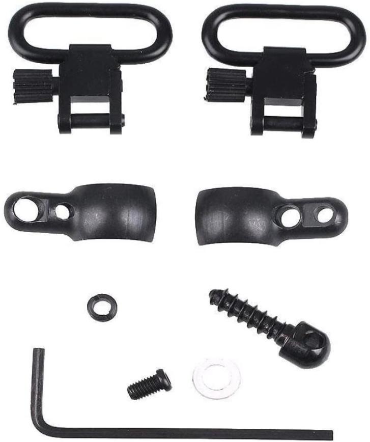 

Lever Action Rifle Sling Mount Kit Split Band with 1039039 QD 115 Sling Swivels for Winchester Marlin Mossberg1982012, Black