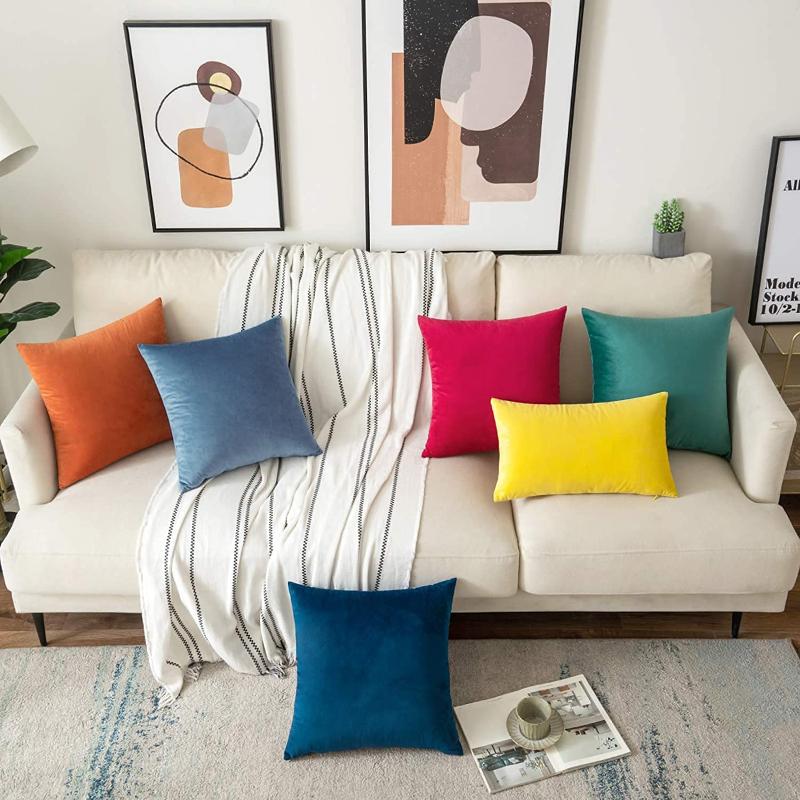 

Pillow /Decorative Home Decorative 30x50cm Cover Nordic Living Room Soft Velvet Case Multicolor Pillows Housse De Cous, 32-black