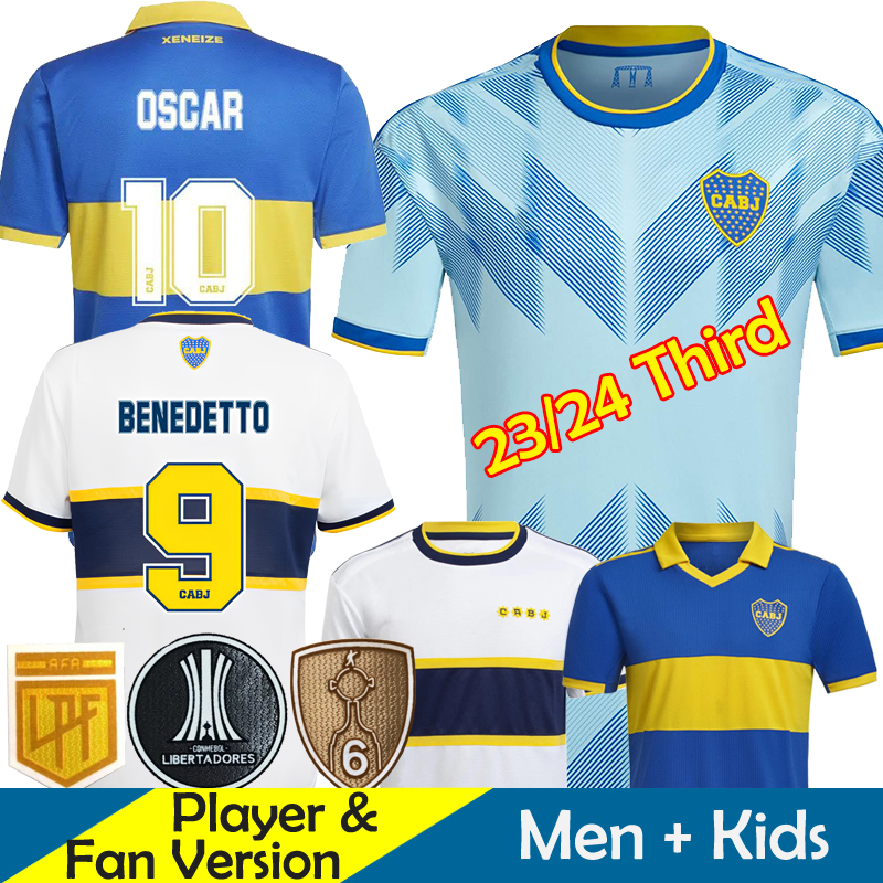 

2023 Boca Juniors Soccer Jerseys Kids Kit VARELA ZEBALLOS VILLA Player Version 22/23 CABJ Camisa de Futebol Football Shirt Home Away White Third Yellow MARADONA ROMAN, 23-24 3rd libertadores patch