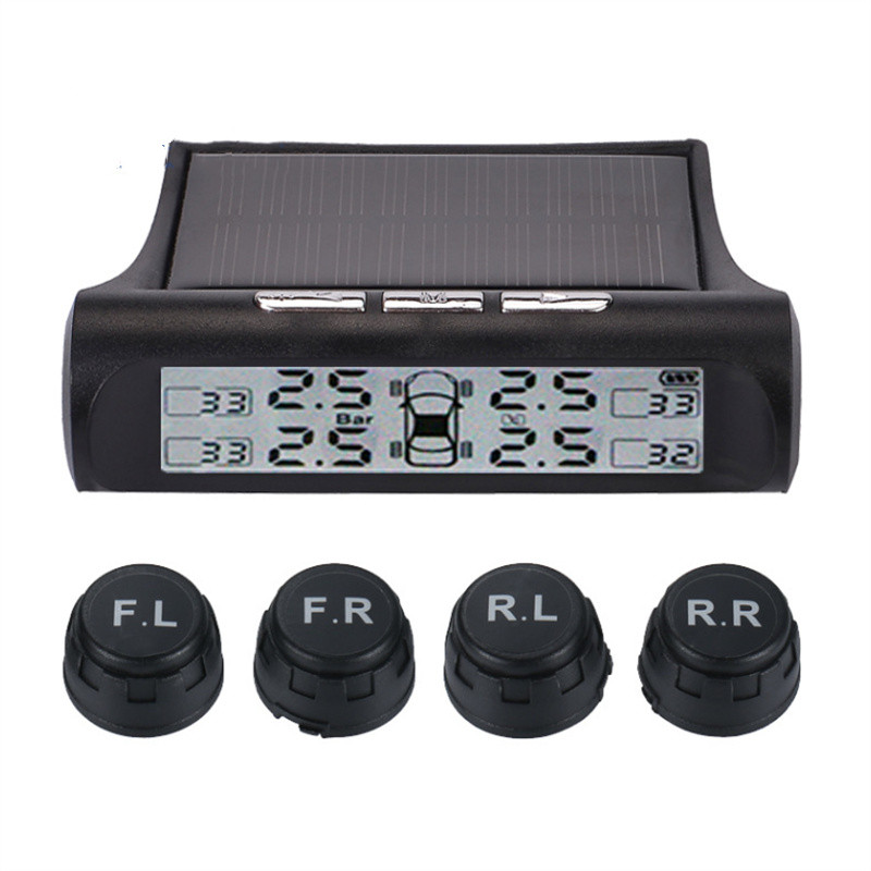 

Car TPMS Tyre Pressure Monitoring System Solar Power Digital LCD Display Auto Security Alarm Systems Pressure External Sensor