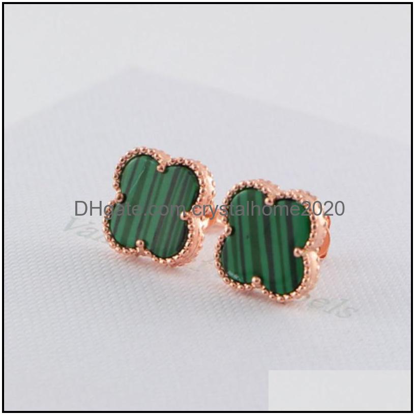 designer stud earrings women love fourleaf clover earrings fashion luxury wedding cleef earring jewelry